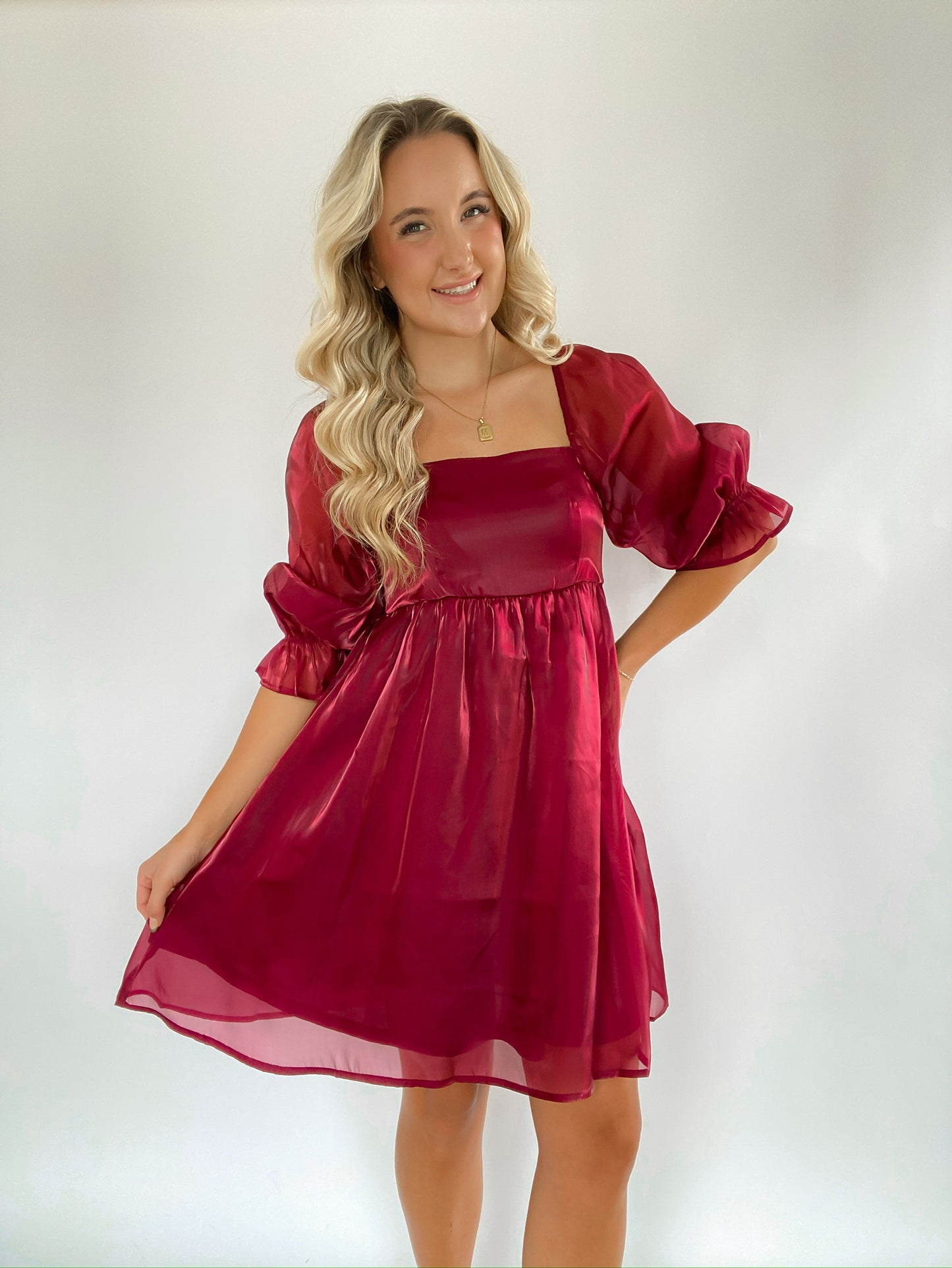 Satin Babydoll Dress