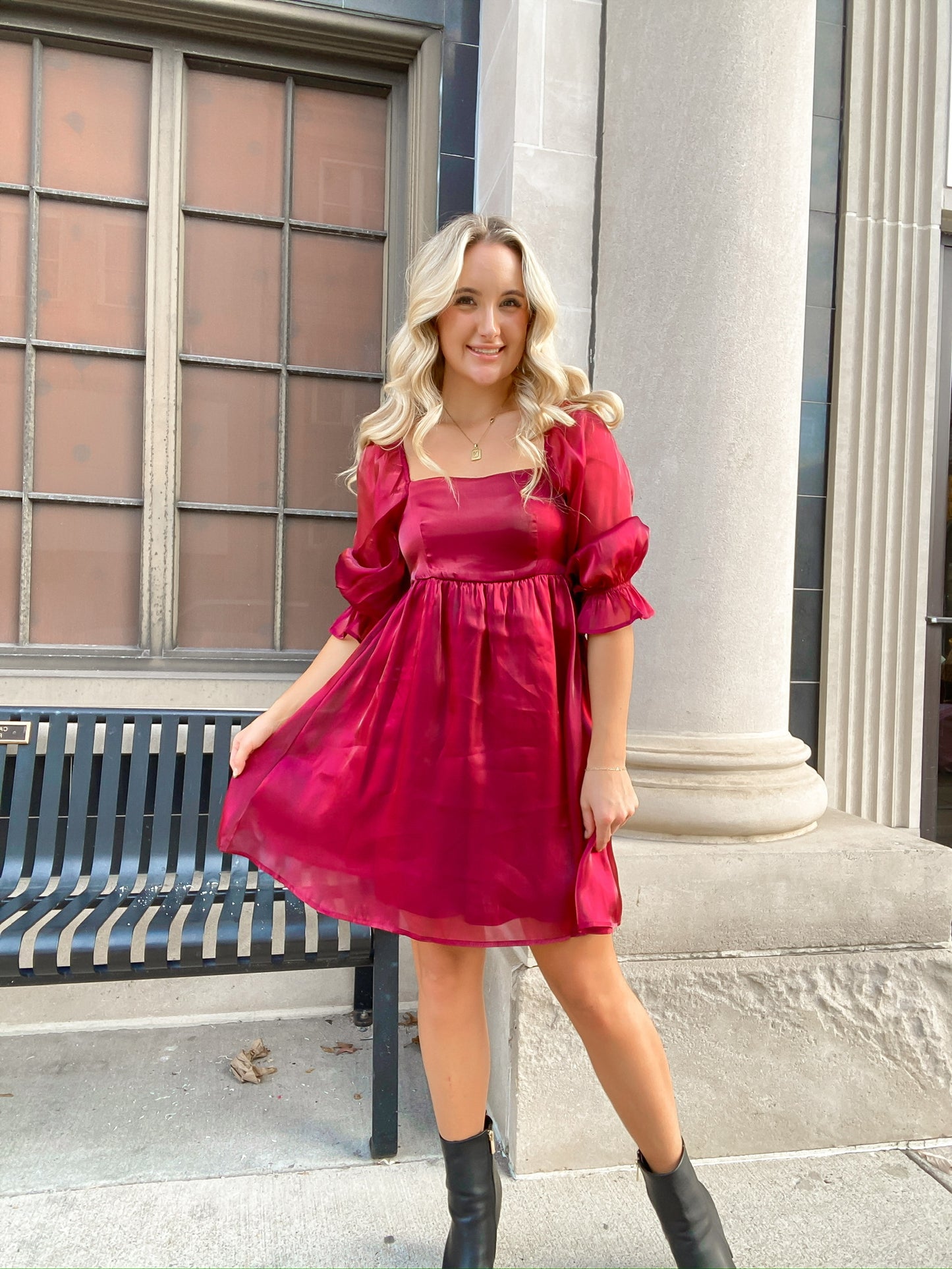 Satin Babydoll Dress