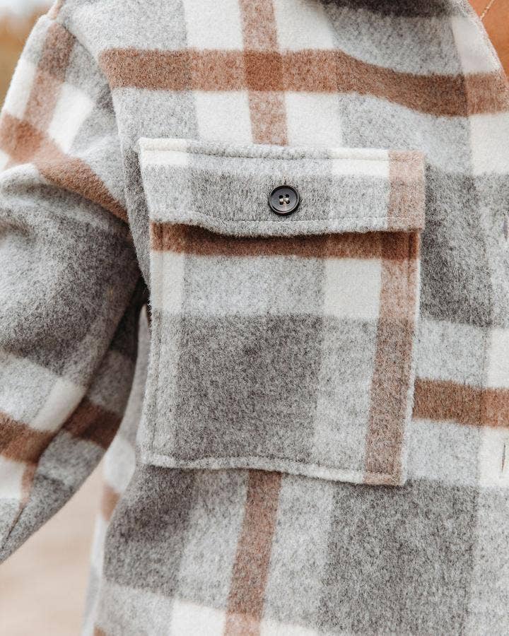 Plaid Button Flannel Jacket