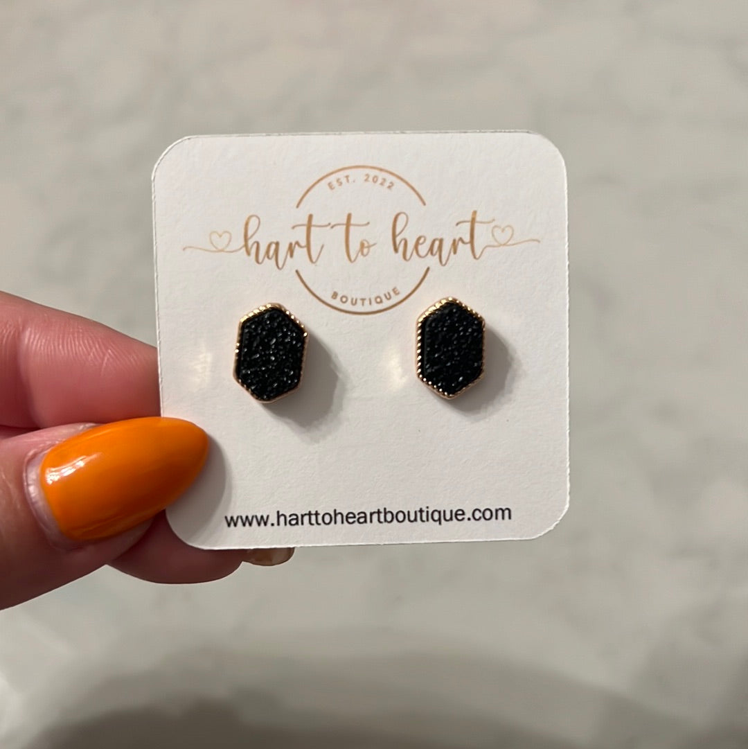 Druzy Studs- Black