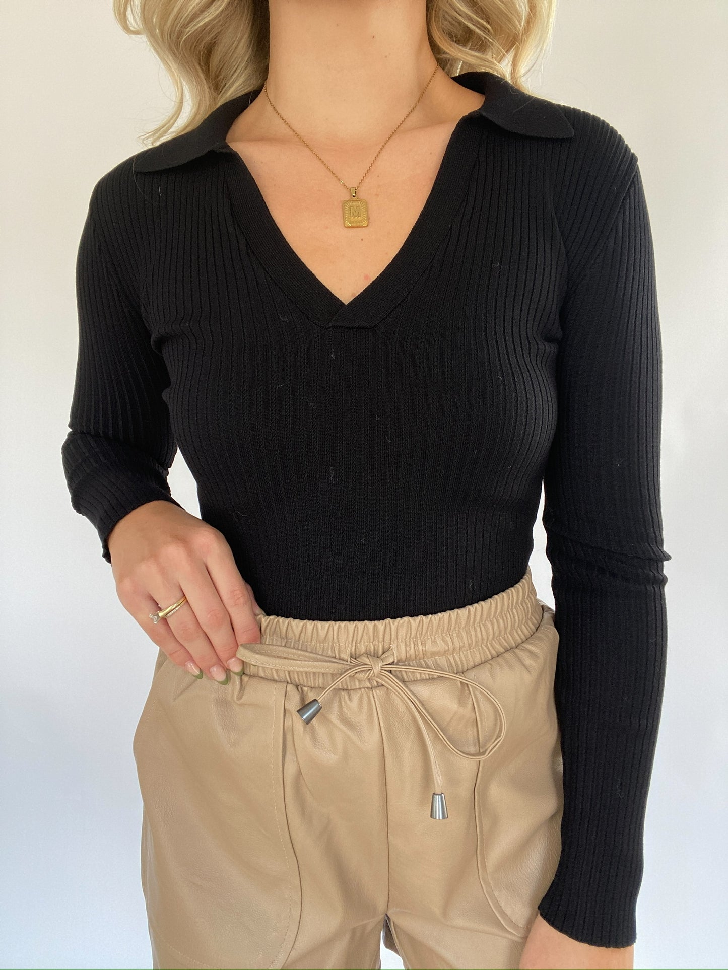 Collared Long Sleeved Top — Salon 209