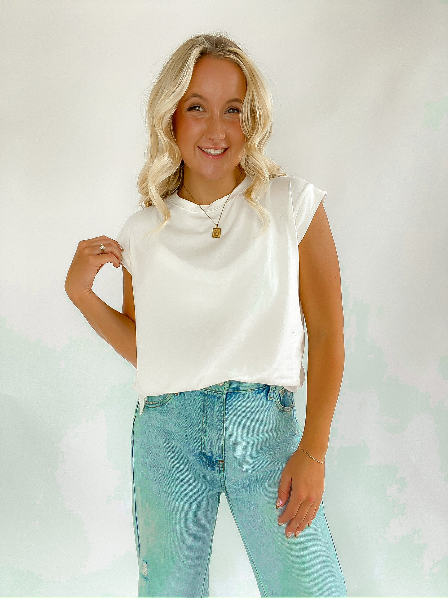 Solid Basic Top- Ivory