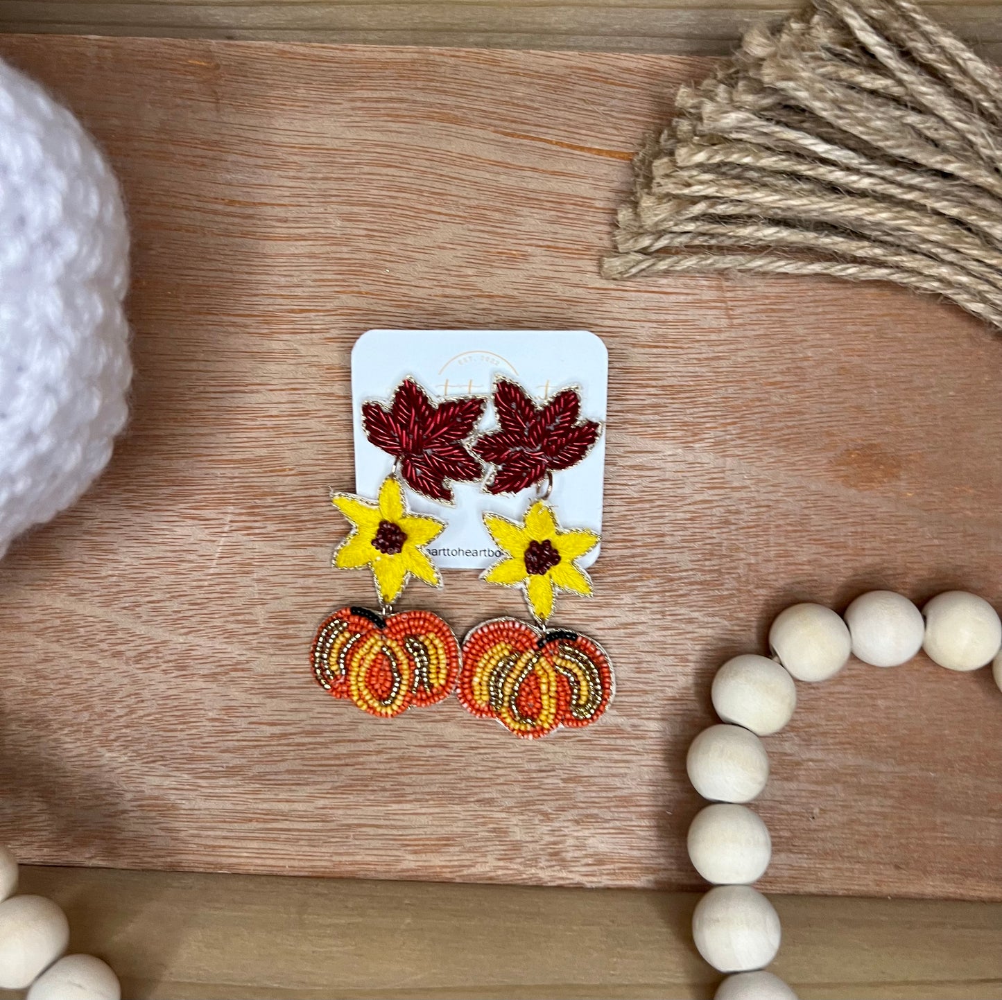 Autumn Leaves Beaded Earrings
