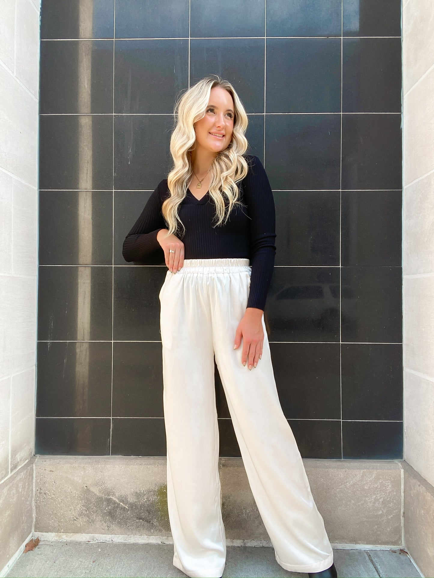 Satin Wide-Legged Pants