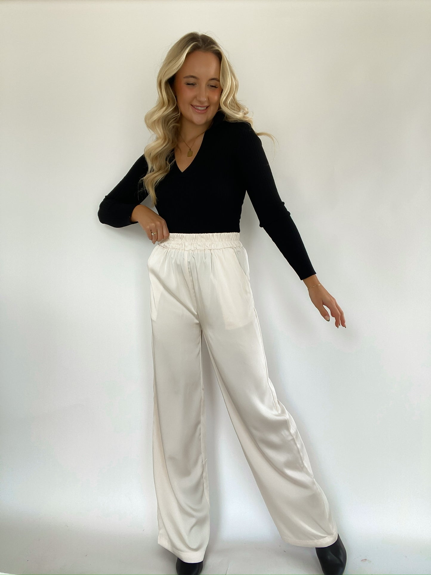 Satin Wide-Legged Pants