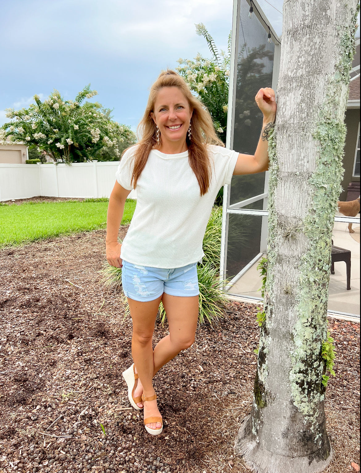 Ivory Short Sleeve Top