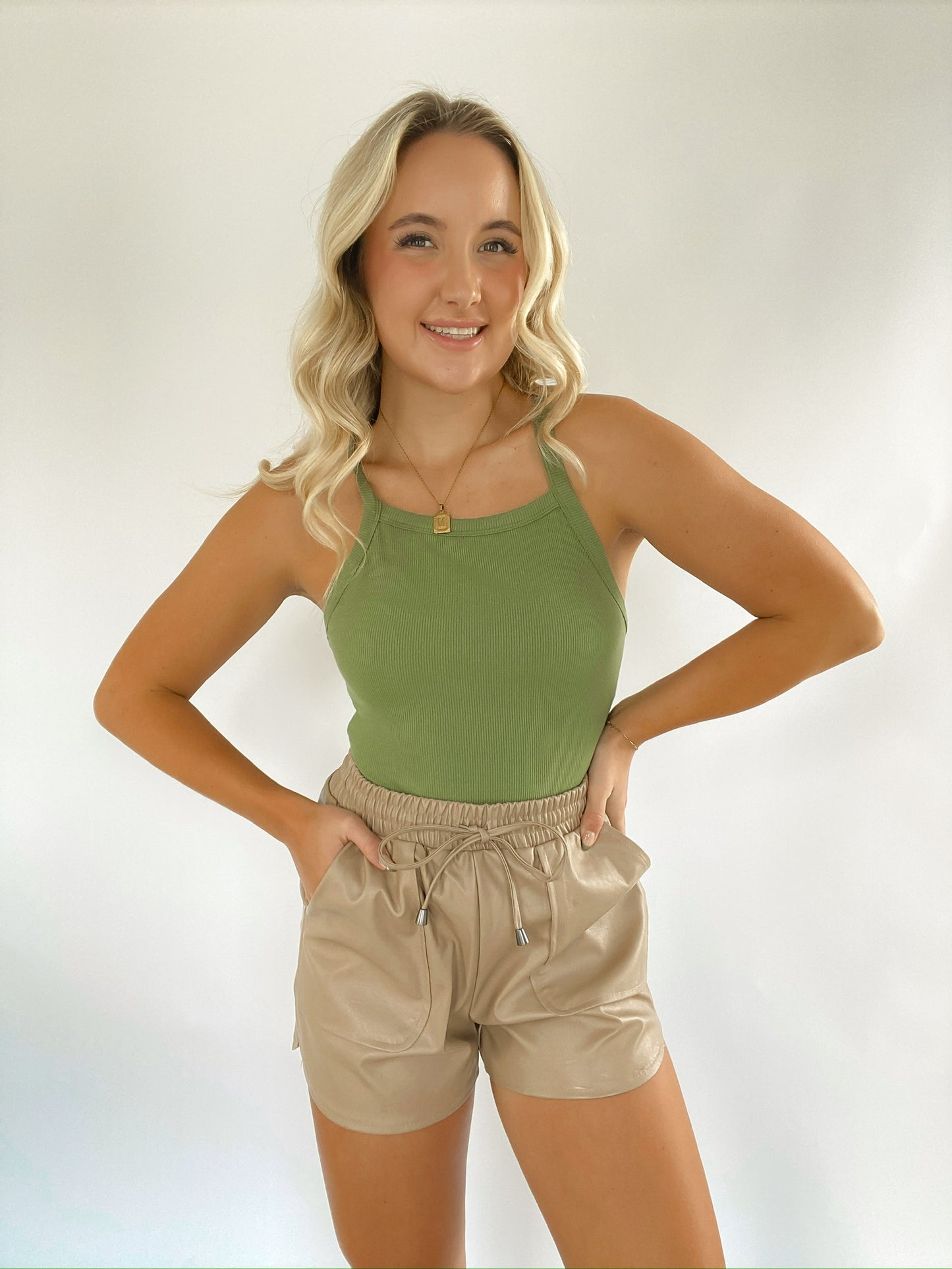 Ribbed Body Suit- Olive