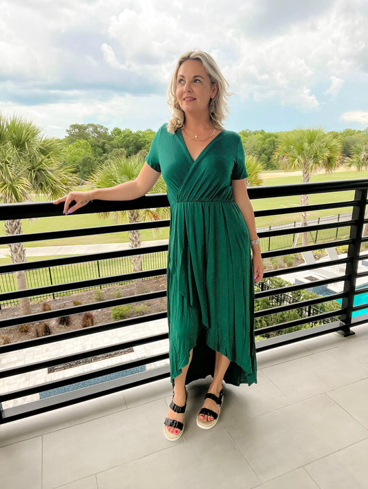 Wrapped Maxi Dress- Green