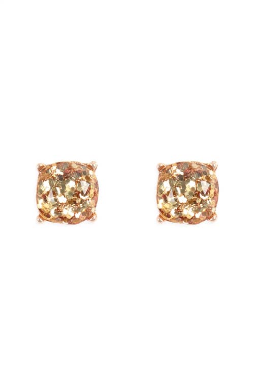 Sparkling Glitter Epoxy Stud Earrings