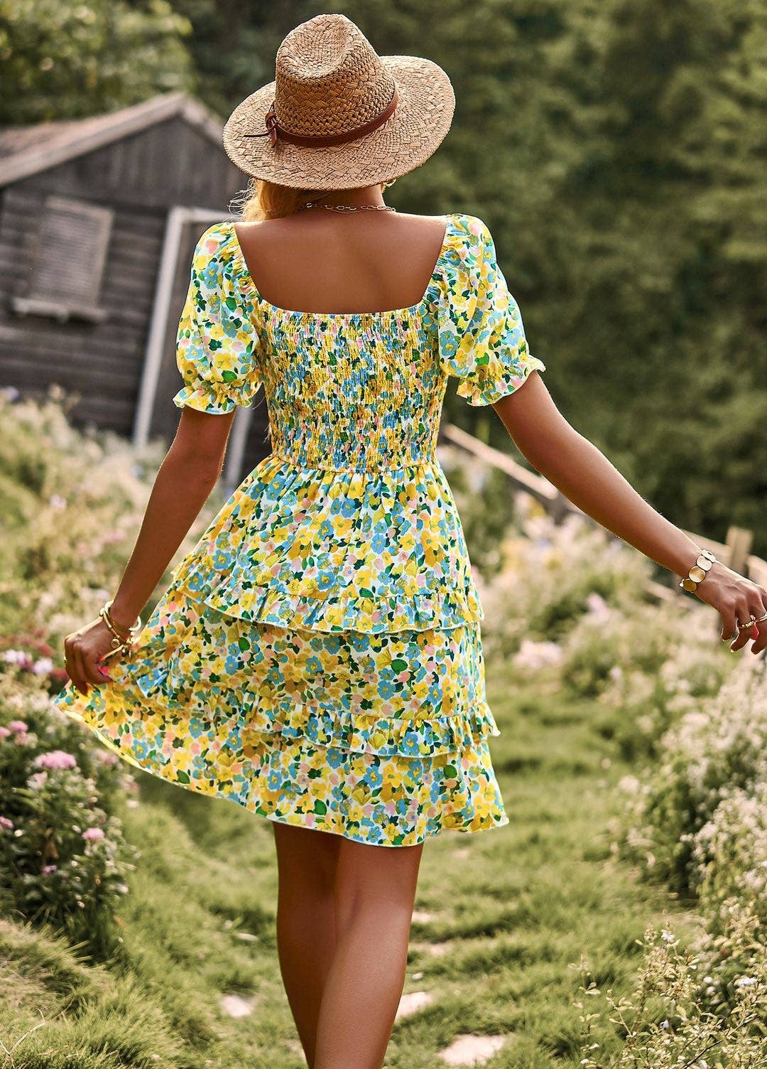 Floral Smocked Spring Dress