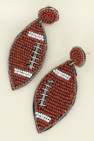 Beaded Football Earrings