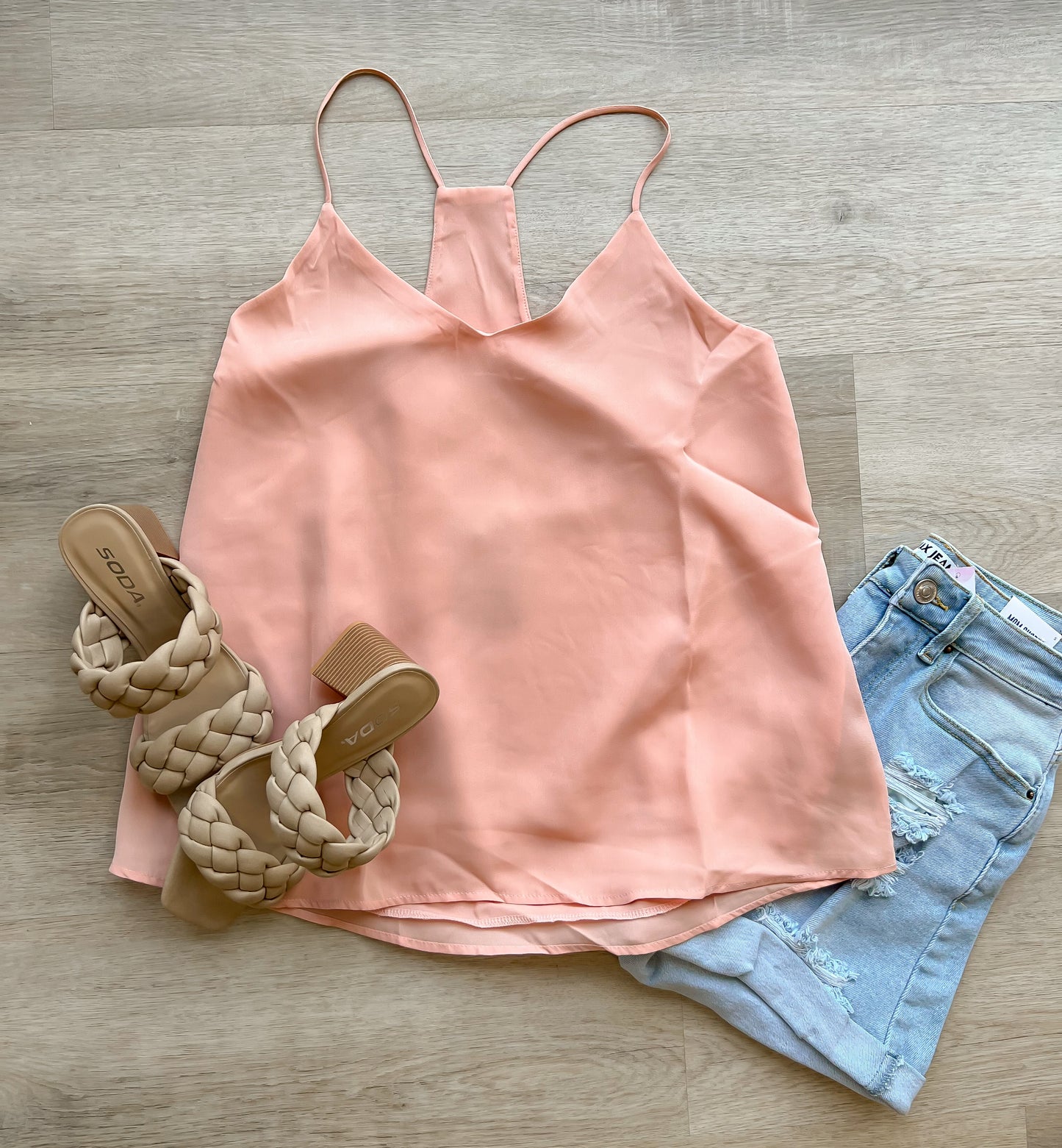 Racer Back Tank Top- Peach