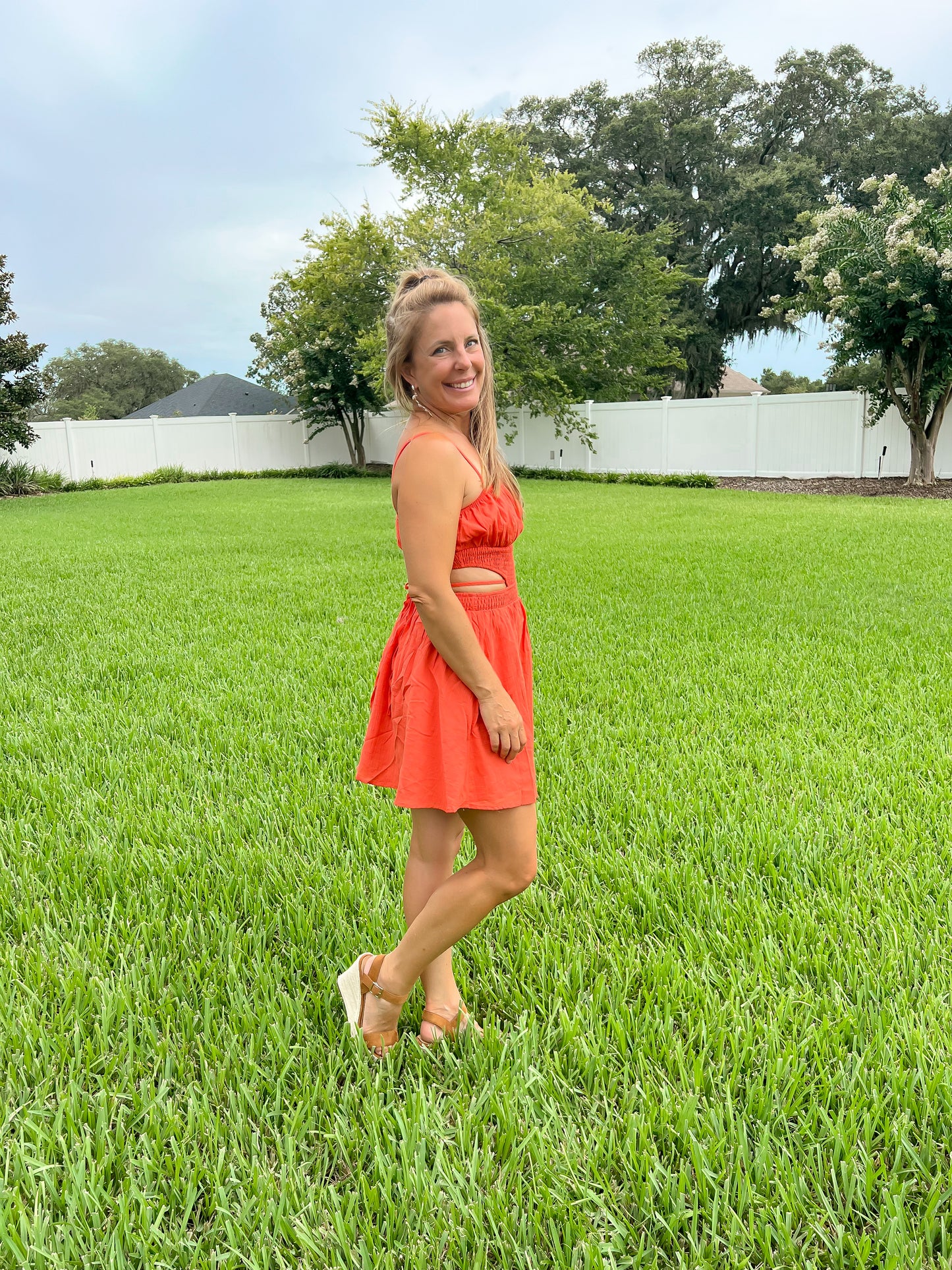 Tie Cut Out Mini Dress
