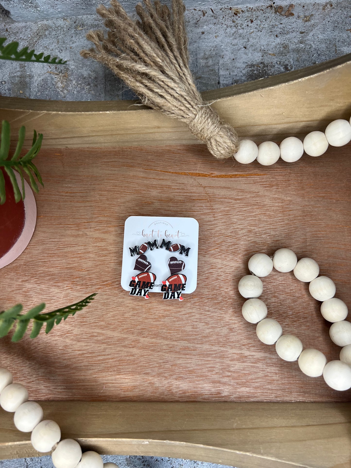 Football Mom Earring Set - 3 pairs