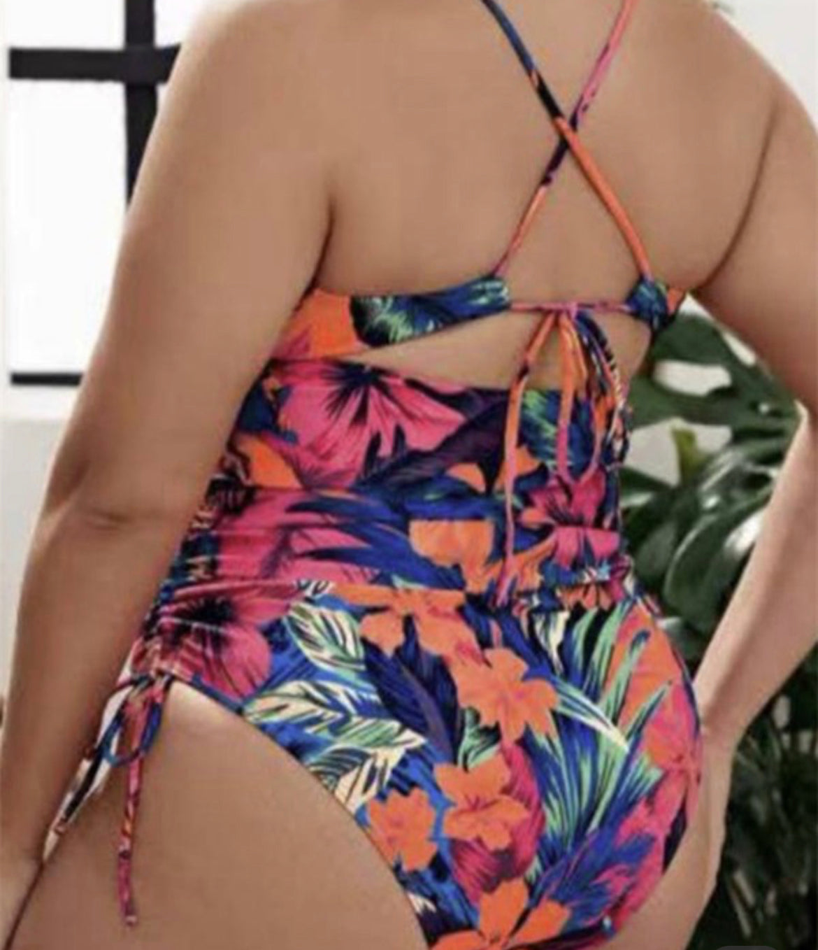 Floral One Piece Bikini- Plus — Blooming Fires April