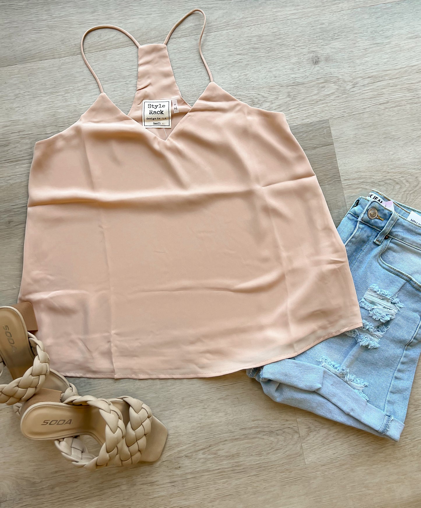 Racer Back Tank Top- Nude