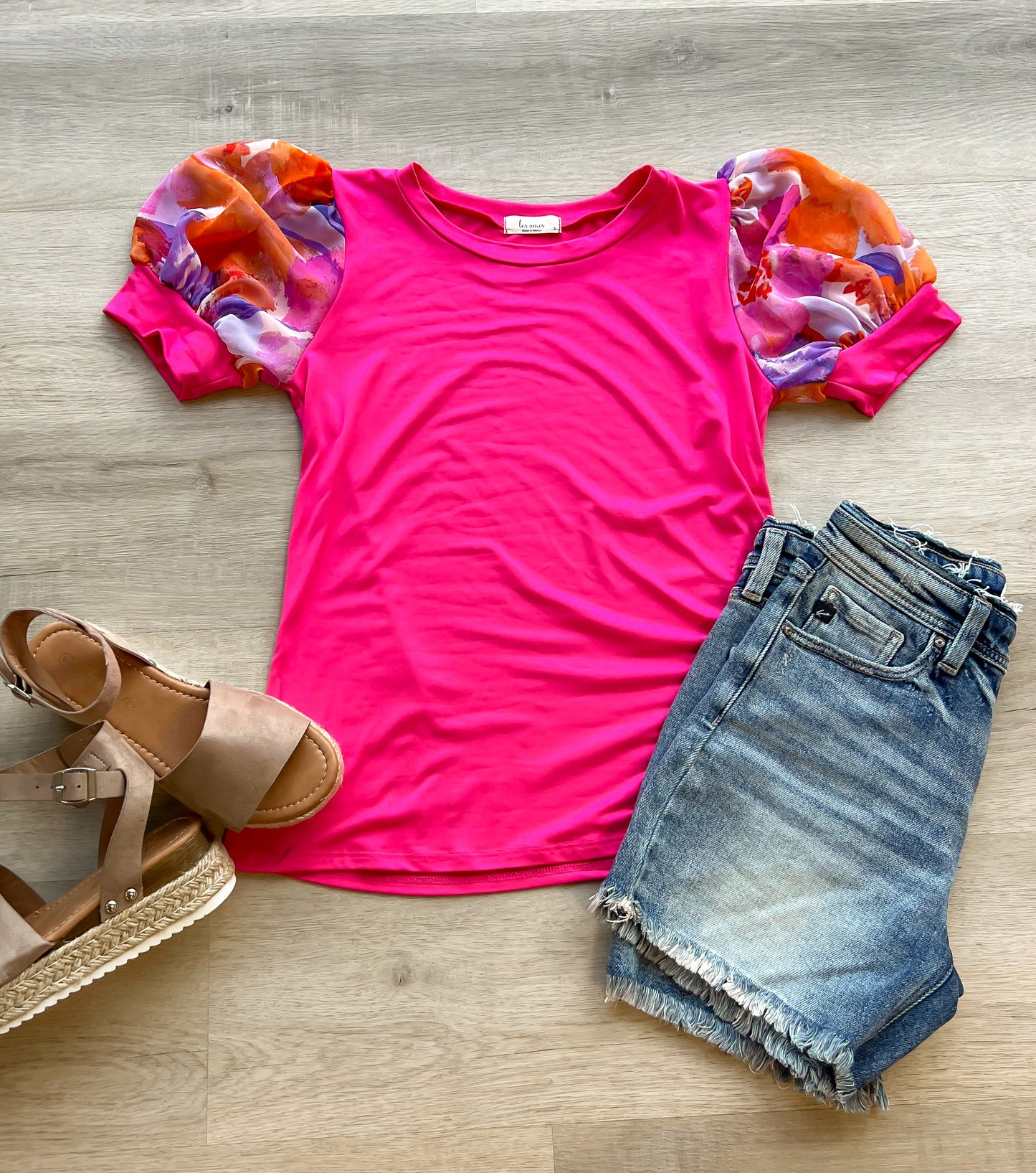 Floral Printed Sleeve Detailed Top