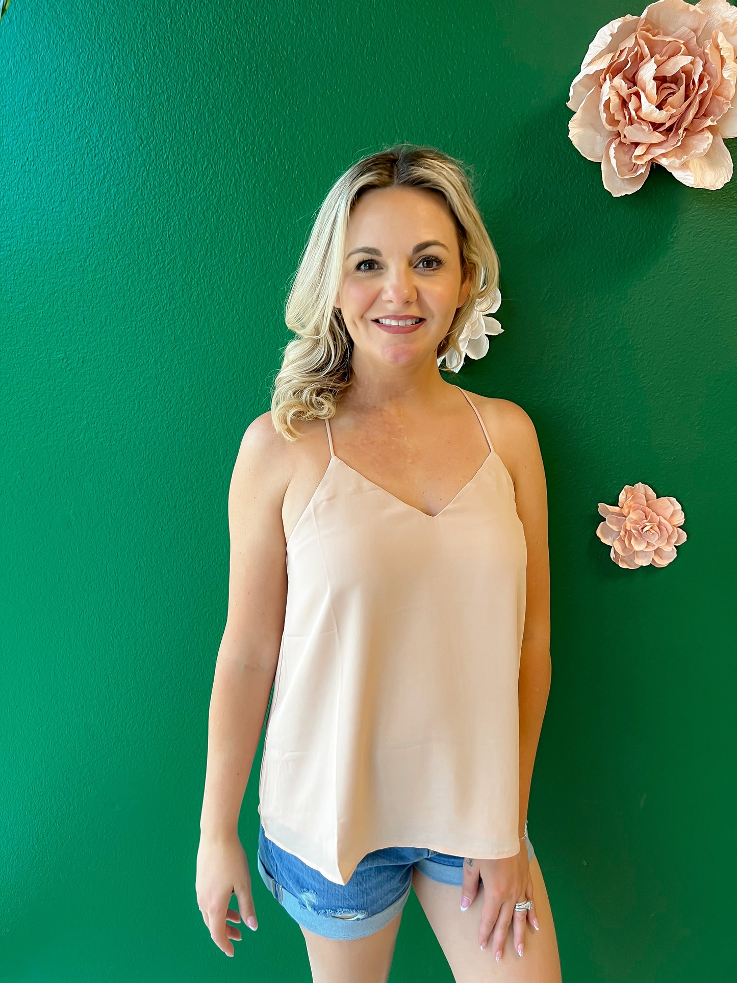 Racer Back Tank Top- Nude