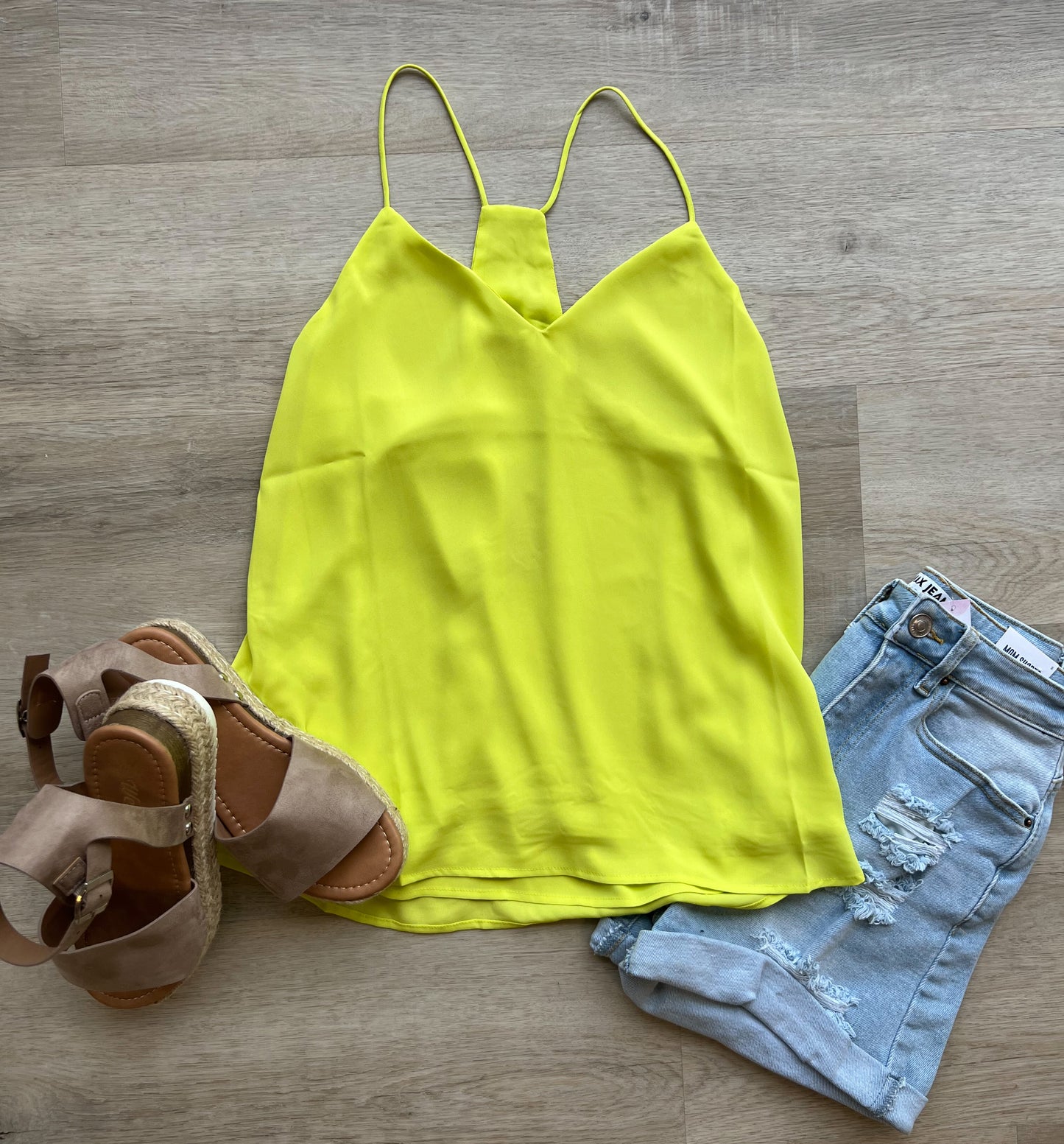 Racer Back Tank Top- Lime