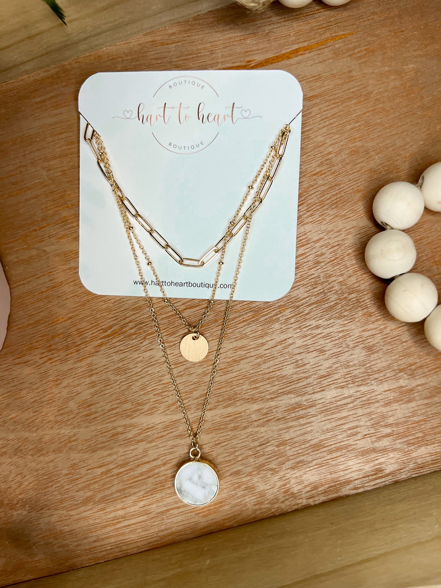 Druzy Stone Triple Layer Necklace