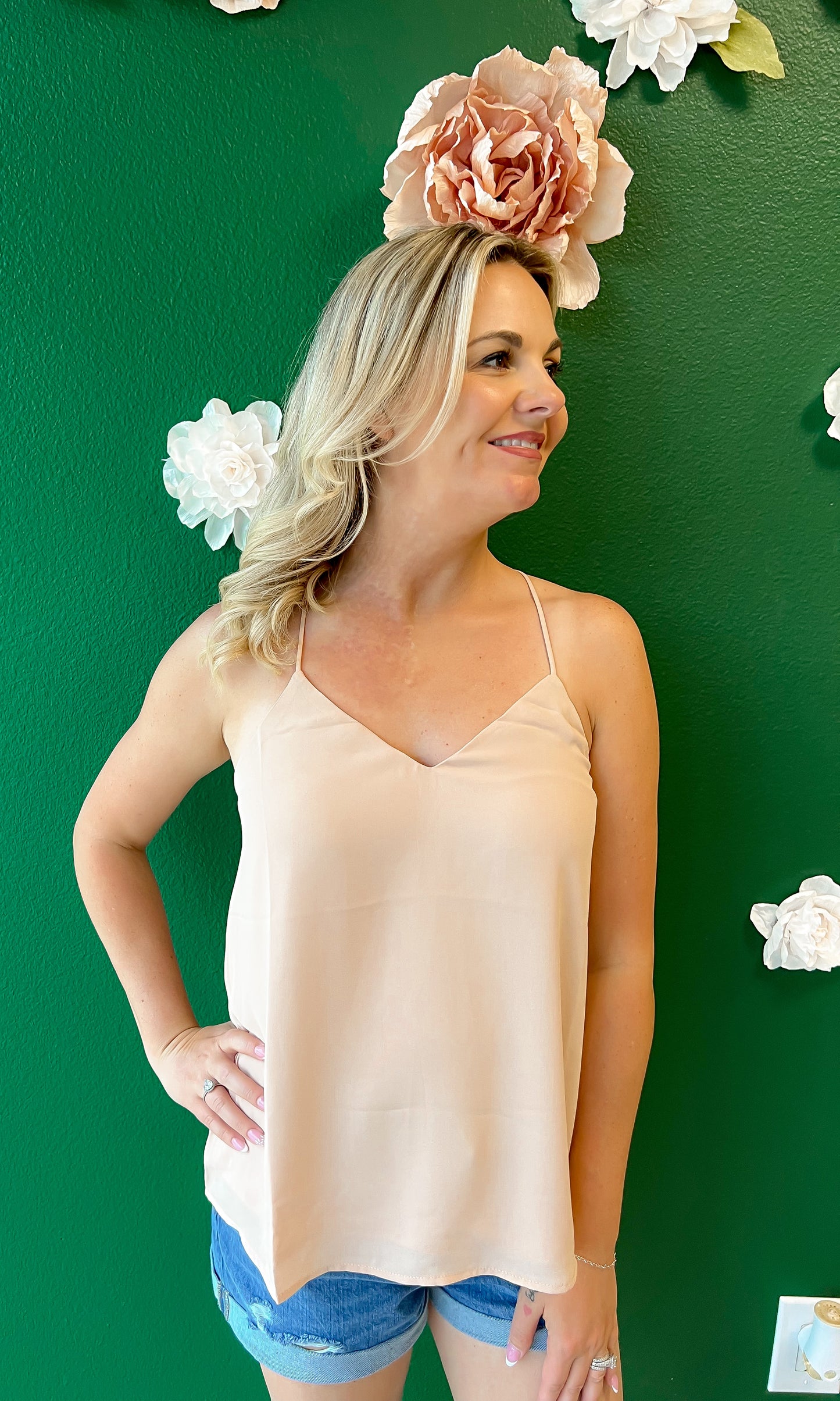 Racer Back Tank Top- Nude