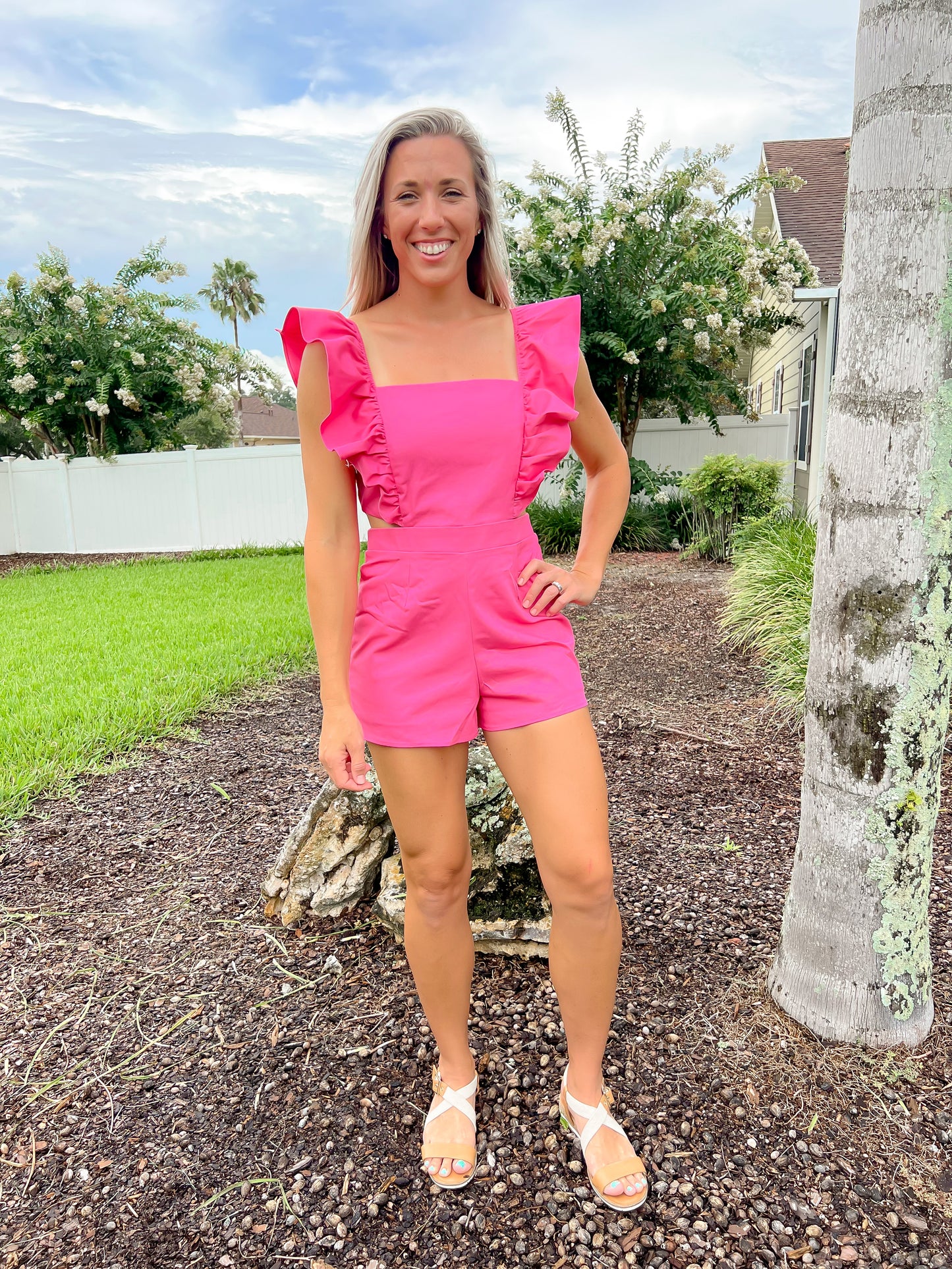 Ruffle Sleeve Romper