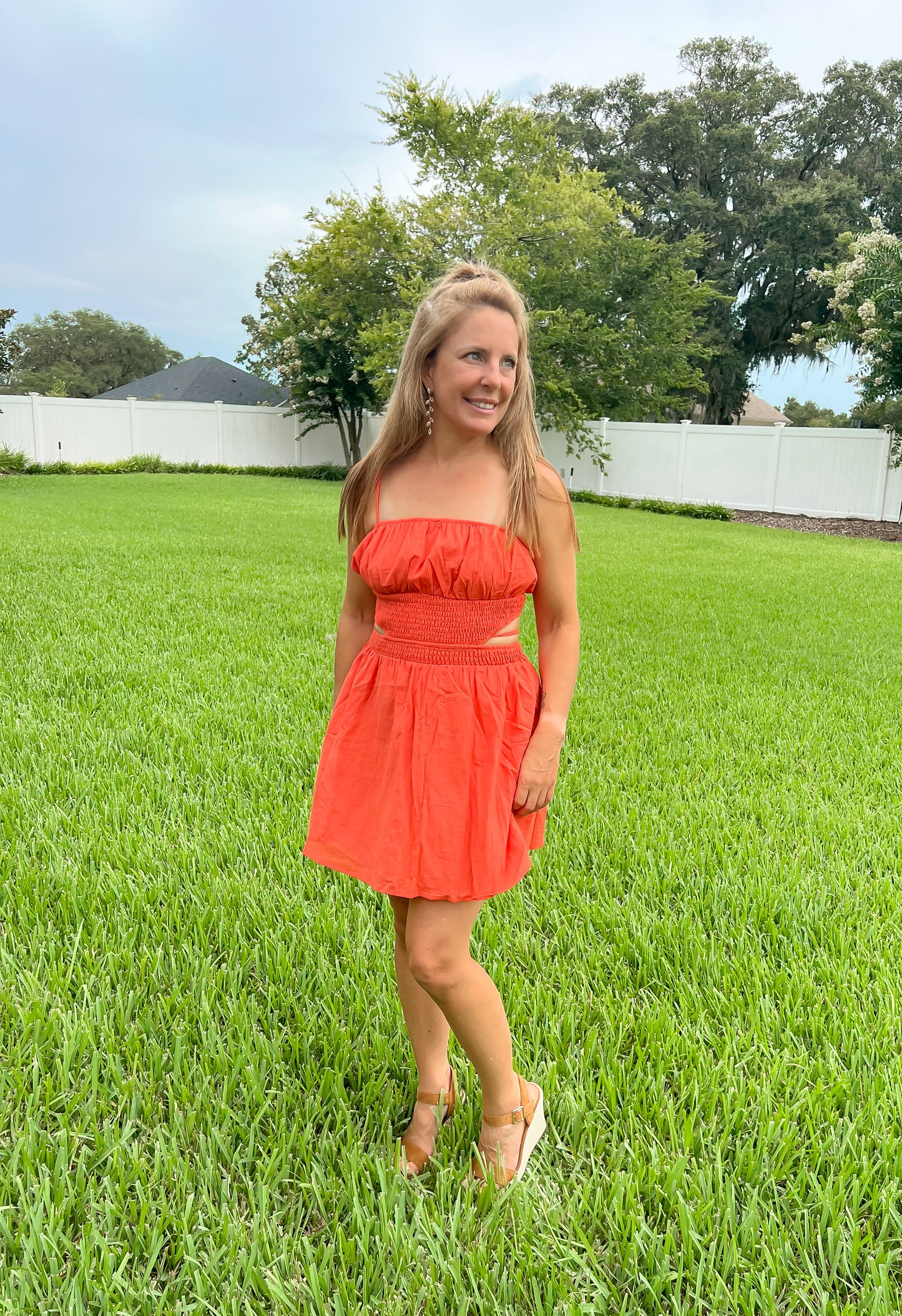Tie Cut Out Mini Dress