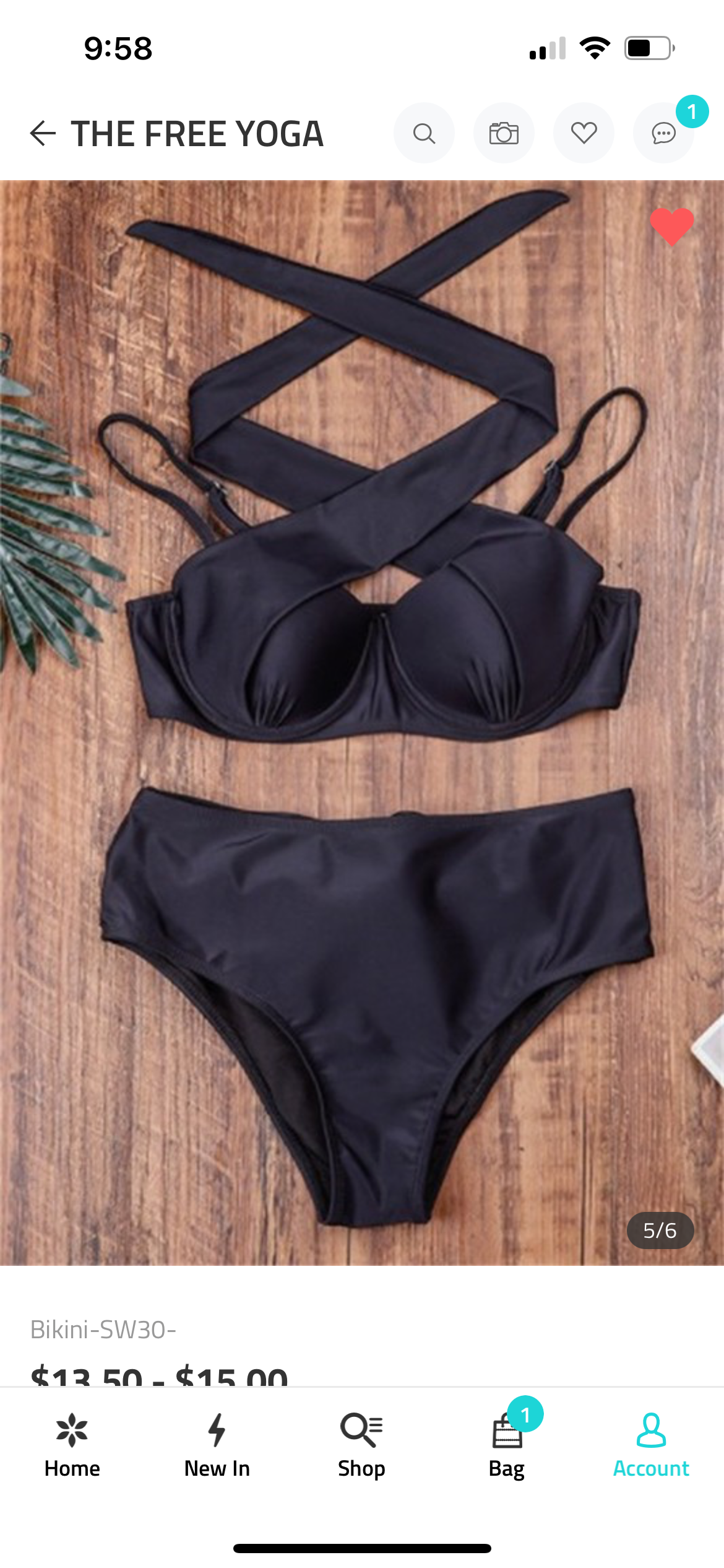 Black Twist Bikini Top