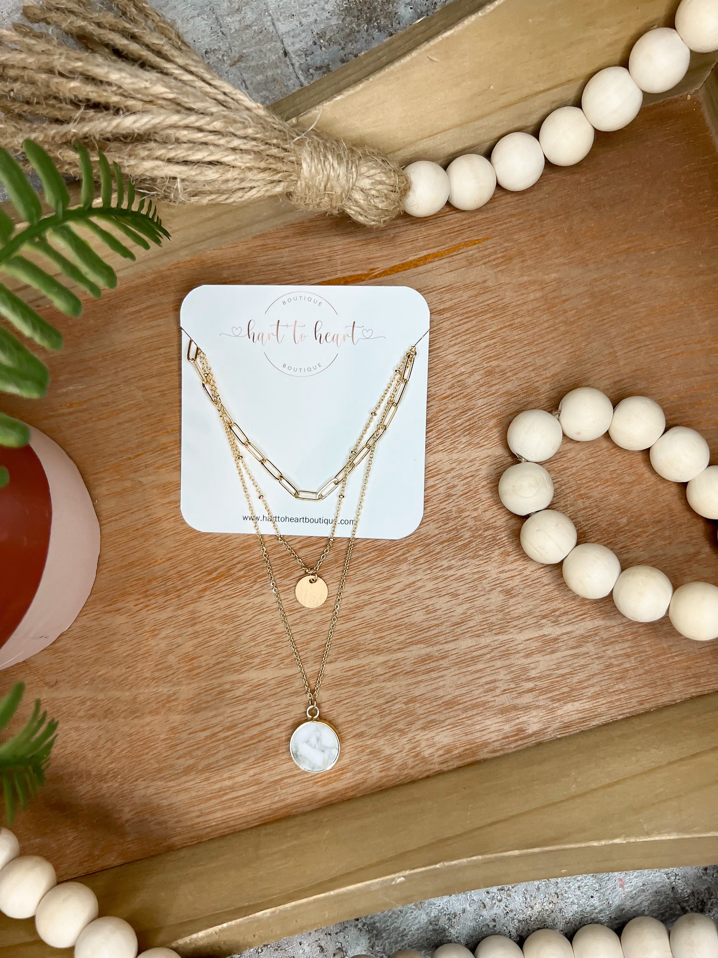 Druzy Stone Triple Layer Necklace— The Gathering Cafe