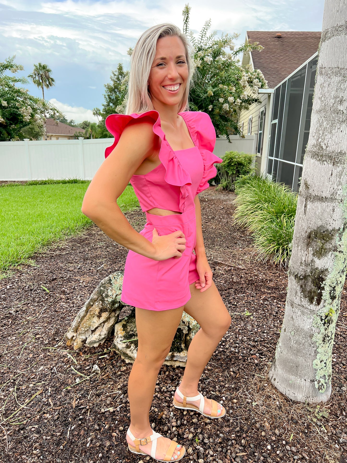 Ruffle Sleeve Romper