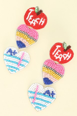 Heart Shaped Teacher Earring
