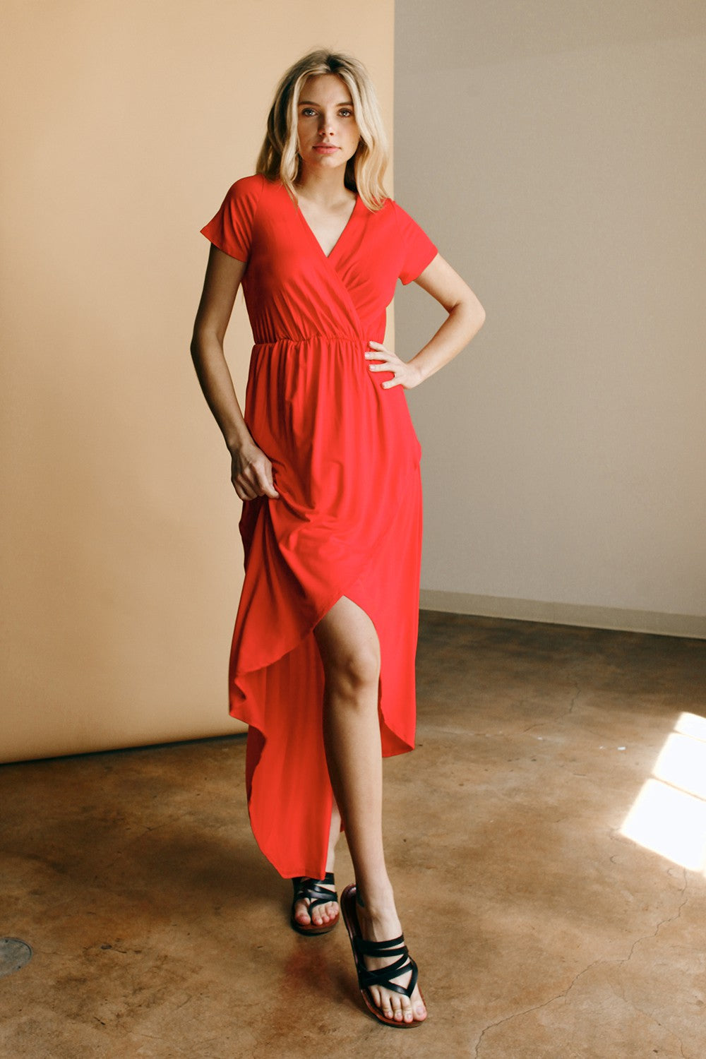 Wrapped Maxi Dress - Red