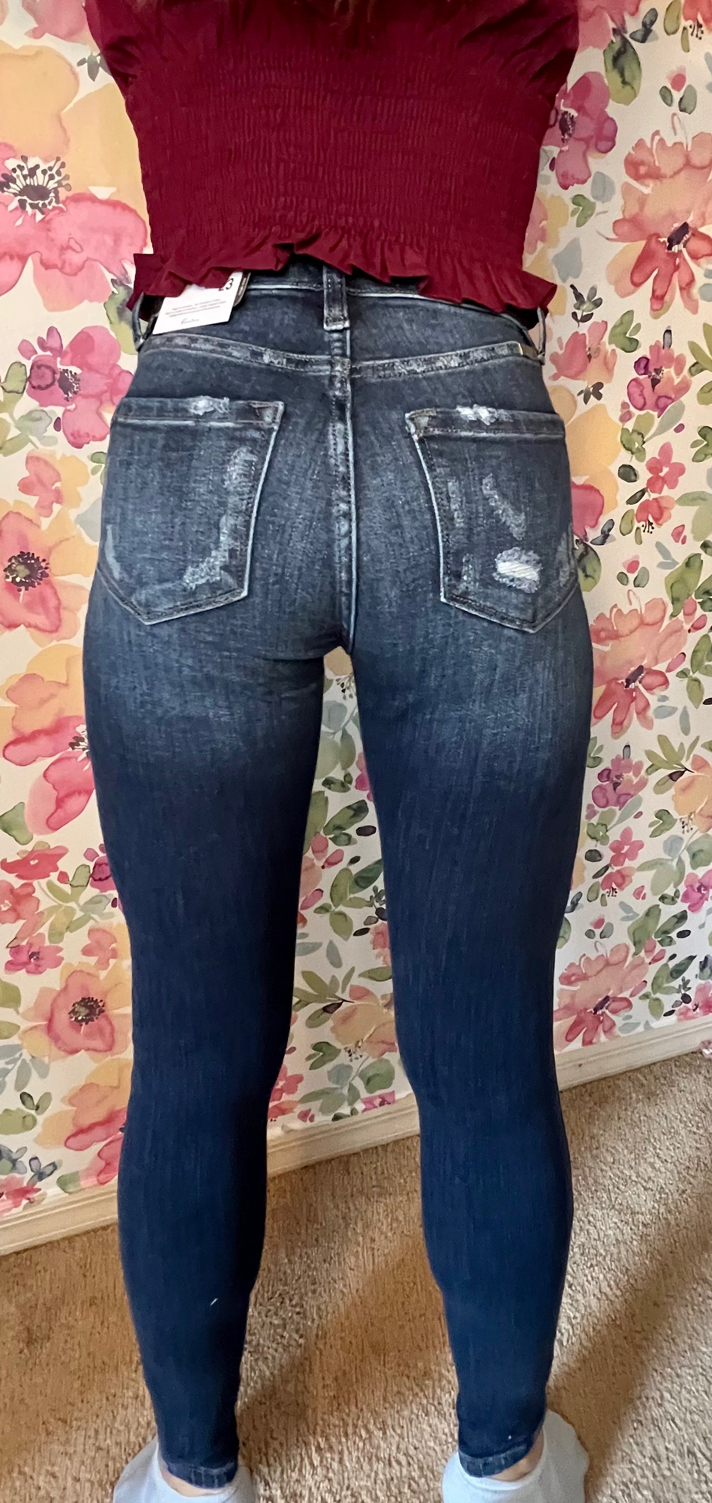 Kan Can High Rise Super Skinny Jean (Dark Wash)