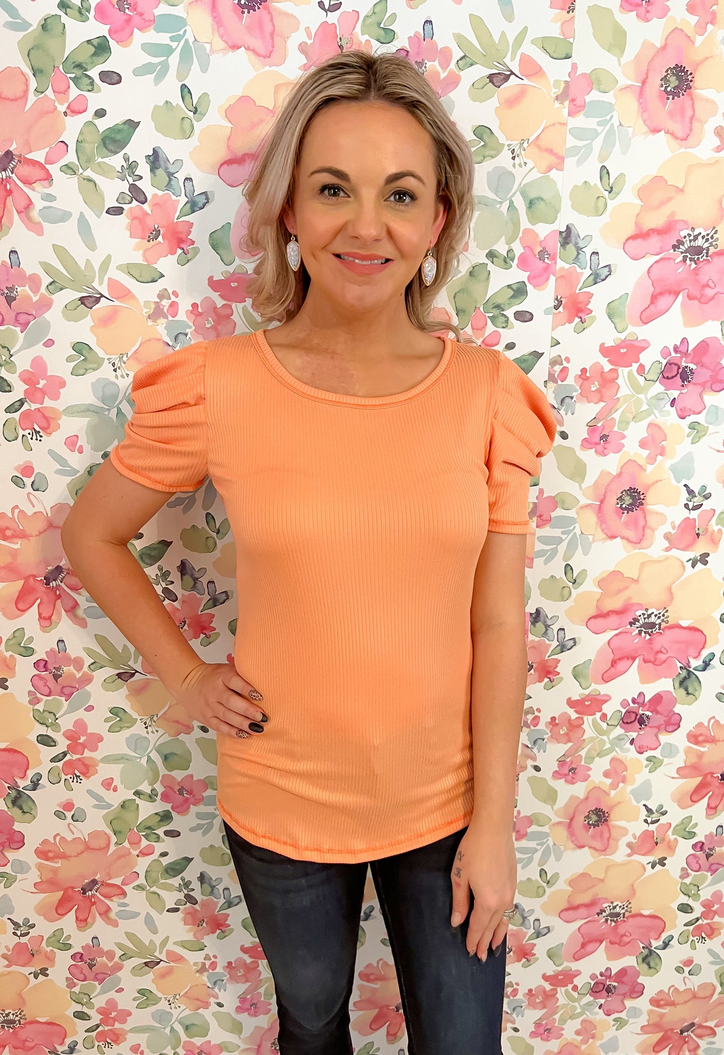 Daisy Ribbed Top