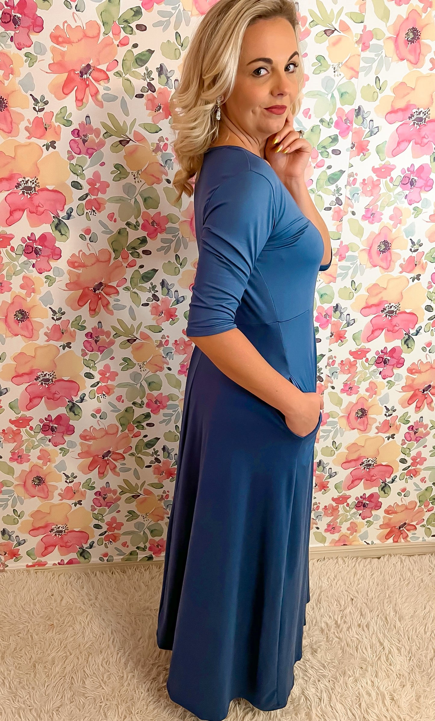 Solid Empire Waist Maxi Dress