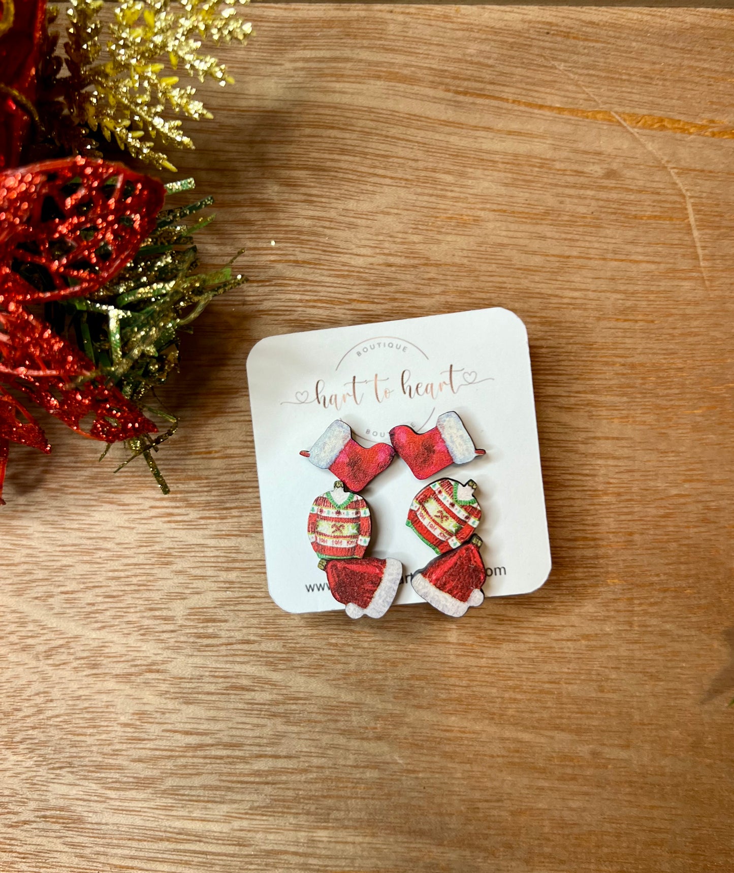 Christmas Sweater Stud Earring Set- The Gathering Cafe