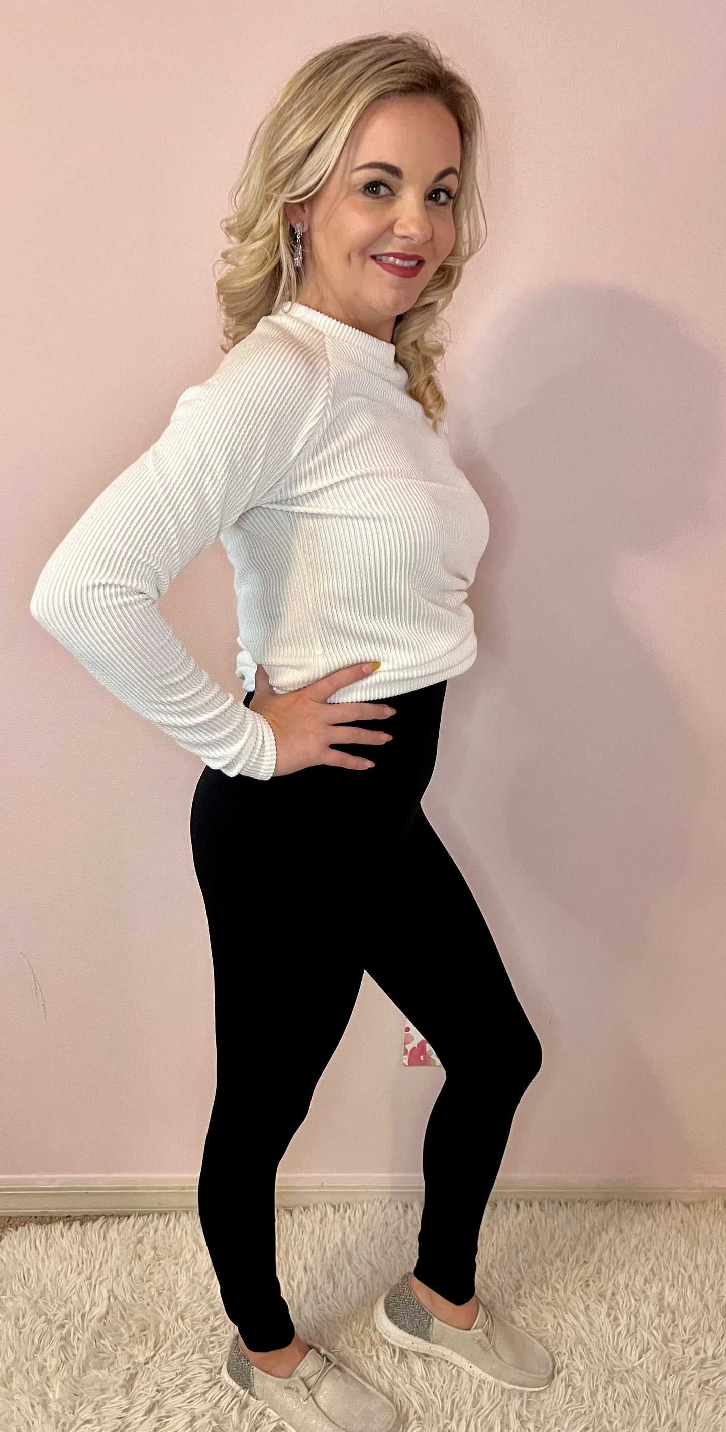 Solid High Waisted Tummy Control Leggings