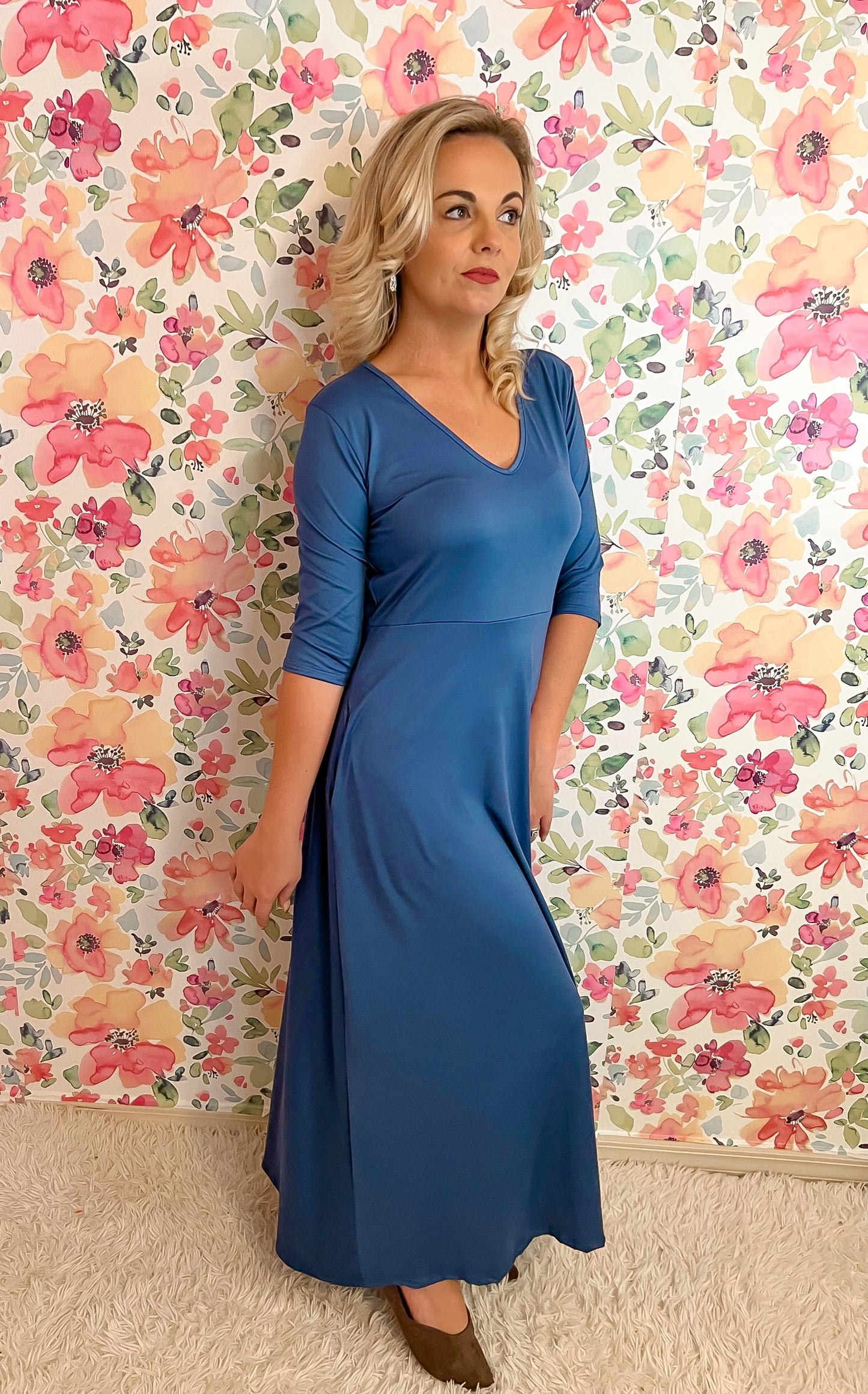 Solid Empire Waist Maxi Dress