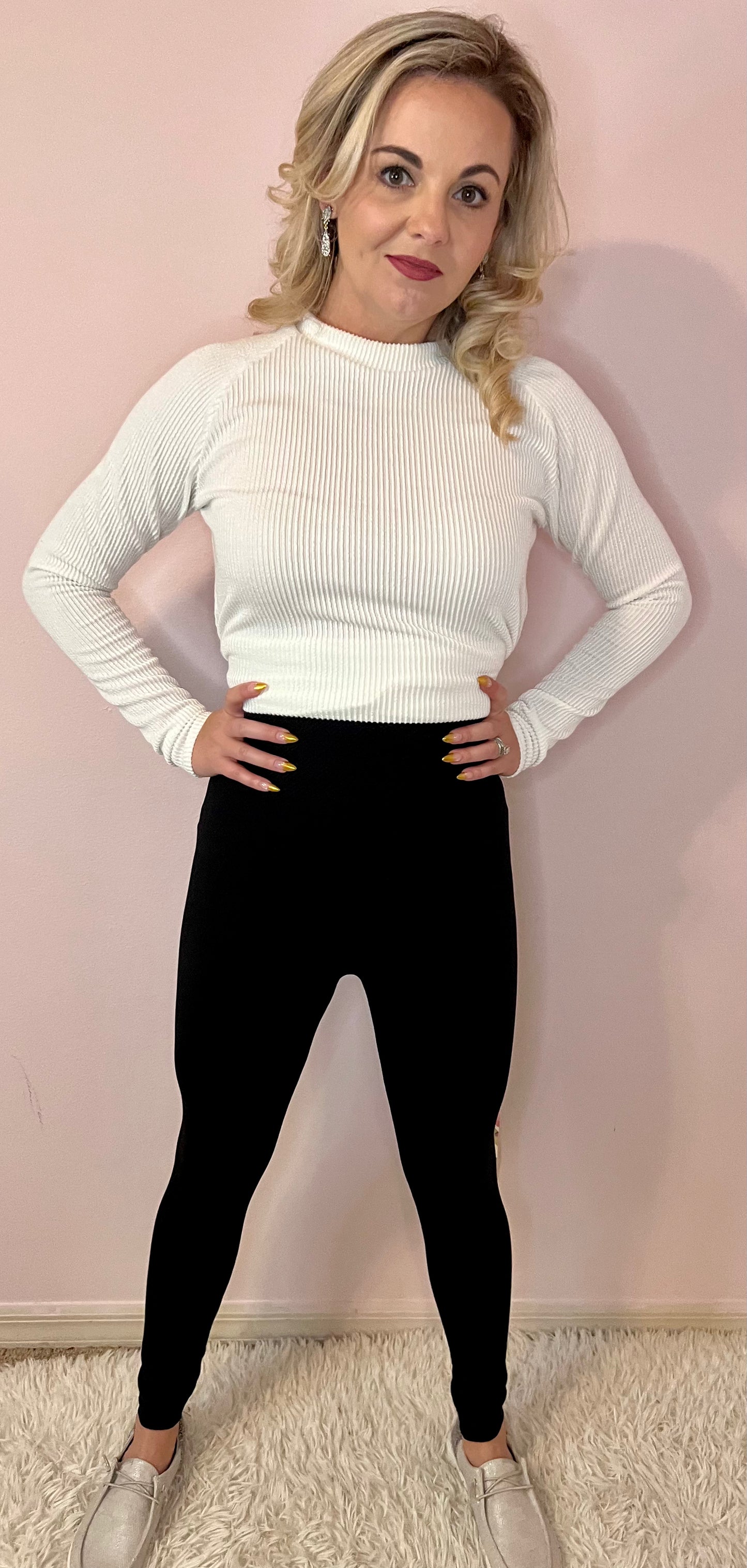 Solid High Waisted Tummy Control Leggings