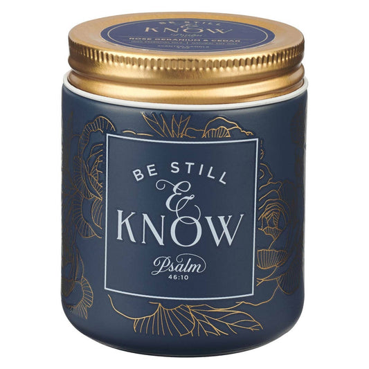 Be Still & Know Glass Candle- The Gathering Cafe
