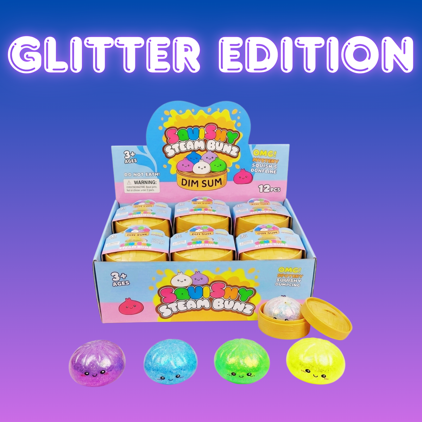 Dumpling Squishy  – Viral Mystery Dumplings GLITTER Edition
