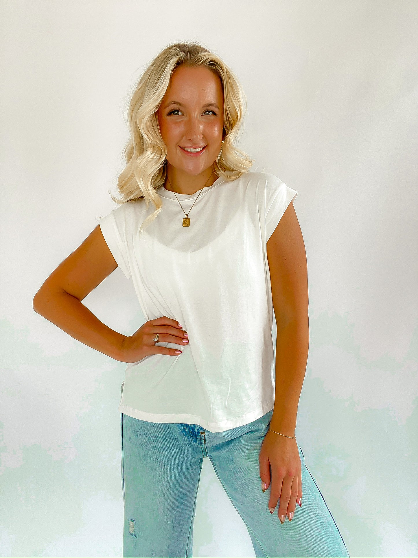 Solid Basic Top- Ivory