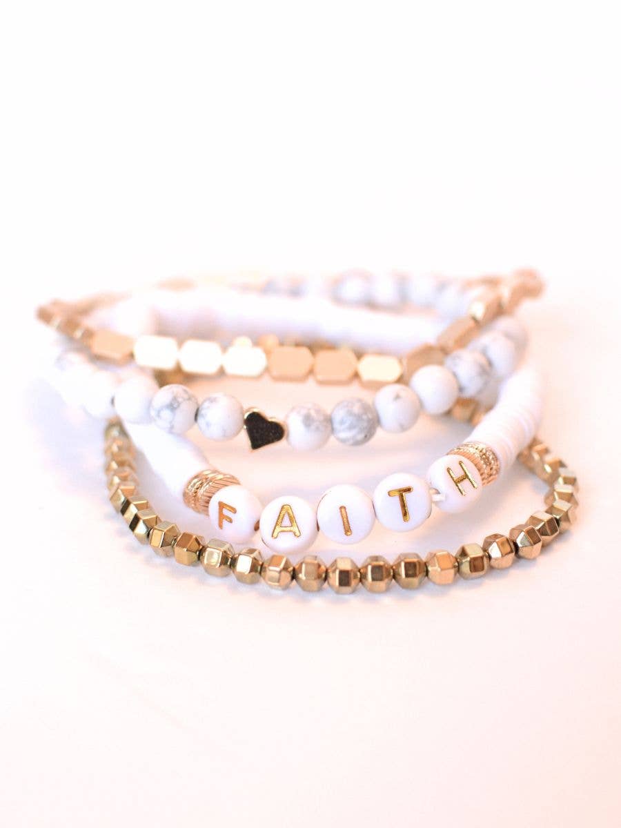 Faith Gold Bracelet Set-The Gathering Cafe