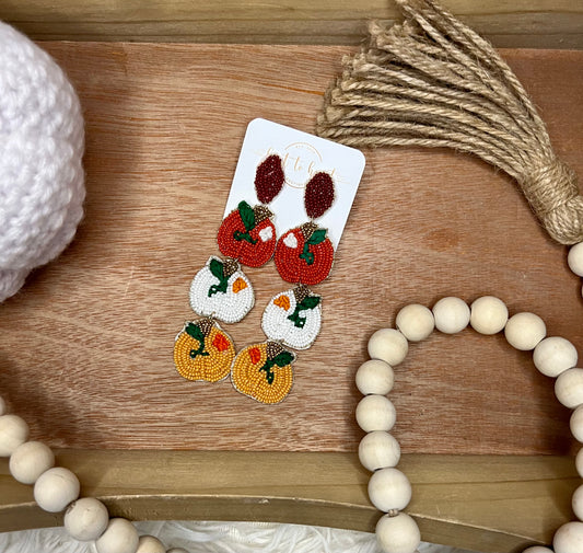 Fall Squash Beaded Earrings