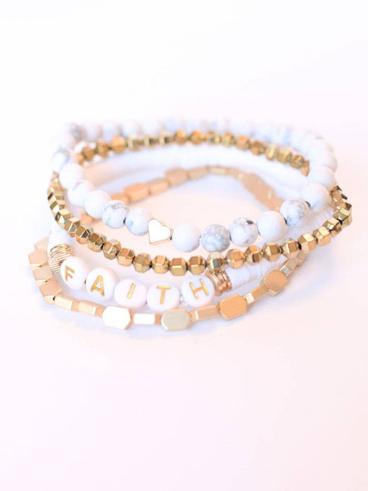 Faith Gold Bracelet Set-The Gathering Cafe