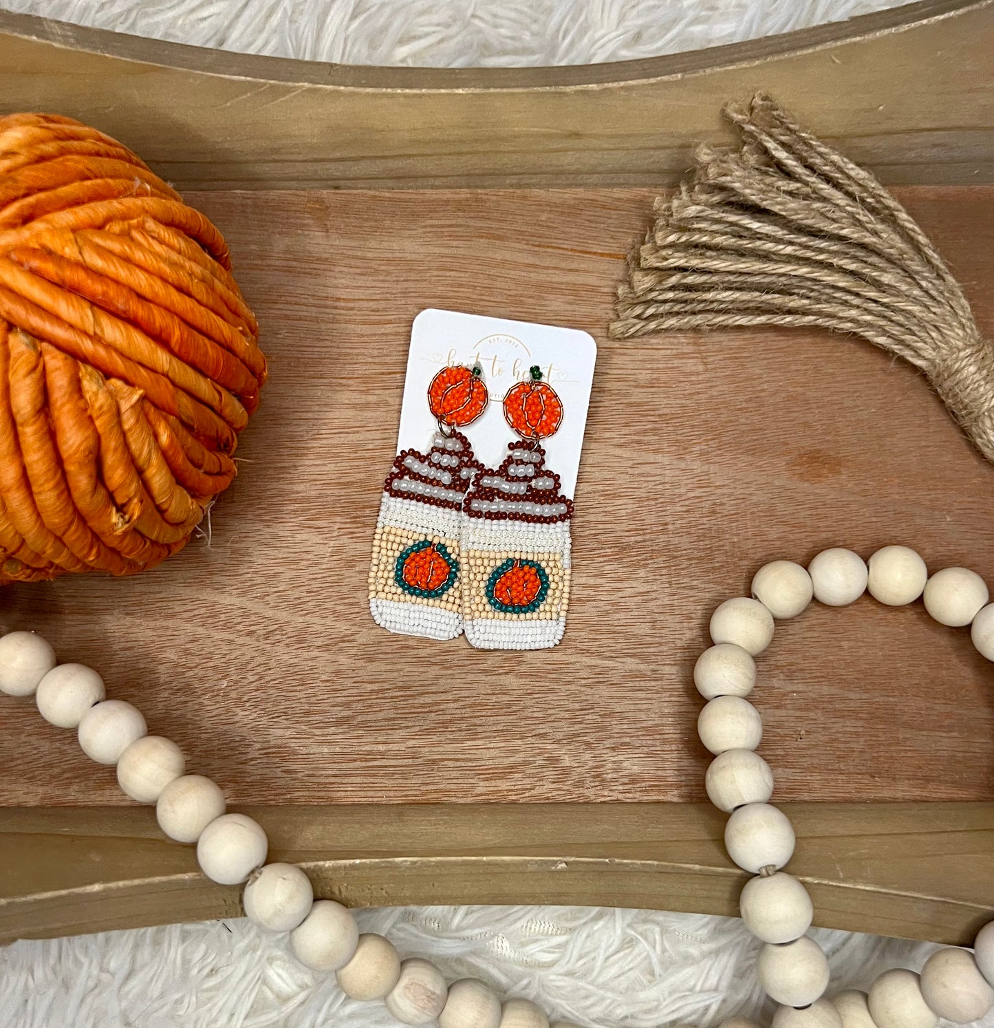 Pumpkin Spice Beaded Earrings