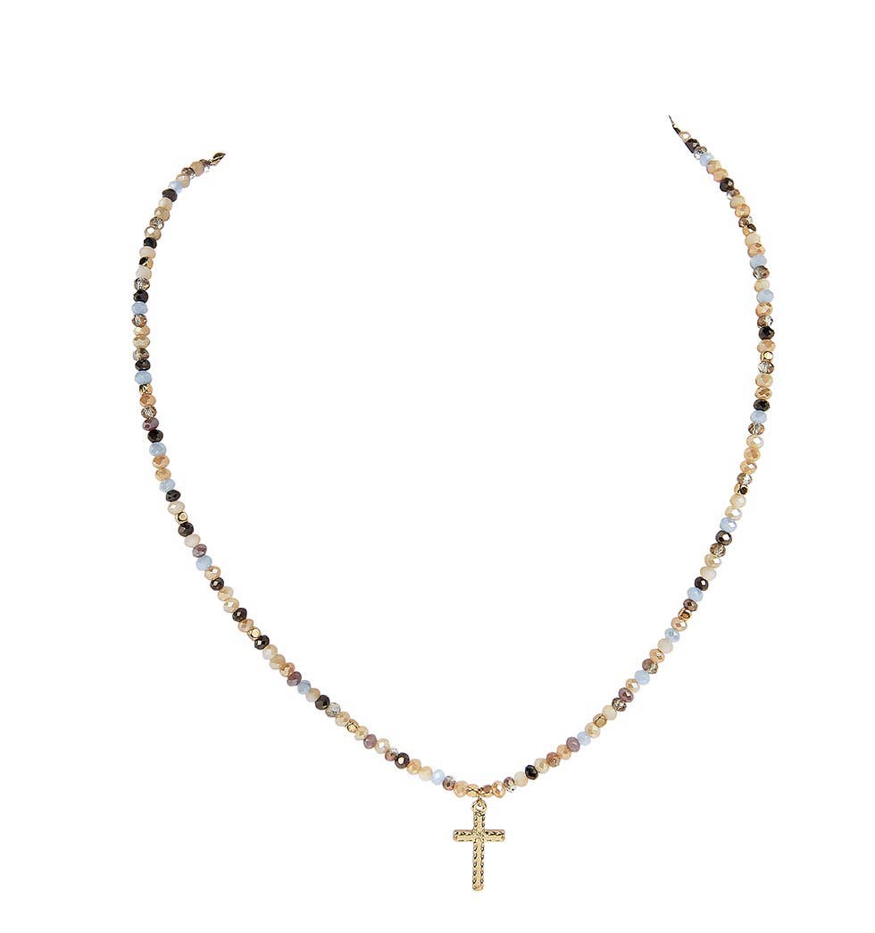 Gold Metal Cross Pendant Necklace- The Gathering Cafe