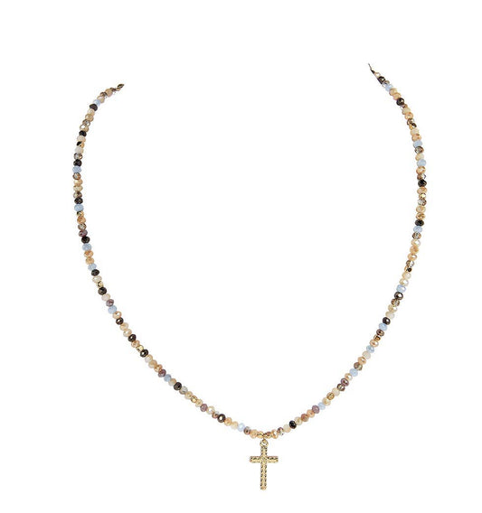 Gold Metal Cross Pendant Necklace- The Gathering Cafe
