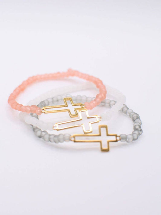 Gold Cross Bracelet- The Gathering Cafe