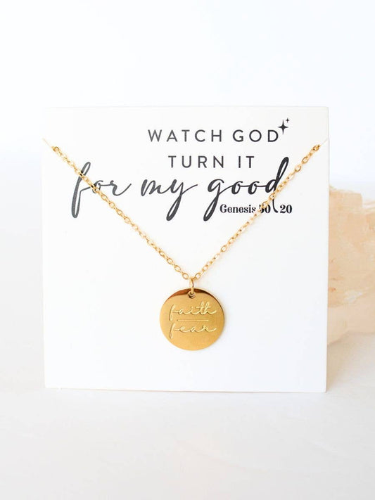 Faith over Fear Necklace- The Gathering Cafe